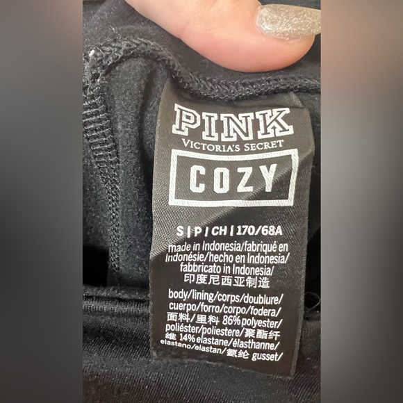 PINK Victoria's Secret Cozy Black Fleece Lined Leggings - Picture 4 of 4